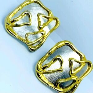 Park Lane Vintage Silver & Gold Tone Clip Earrings